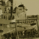 USCGC Winnebago highlining with another ship.