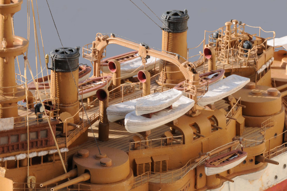 Detail from Ron Marlett's model of the USS Oregon.