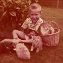 Ron Marlett with some kittens.